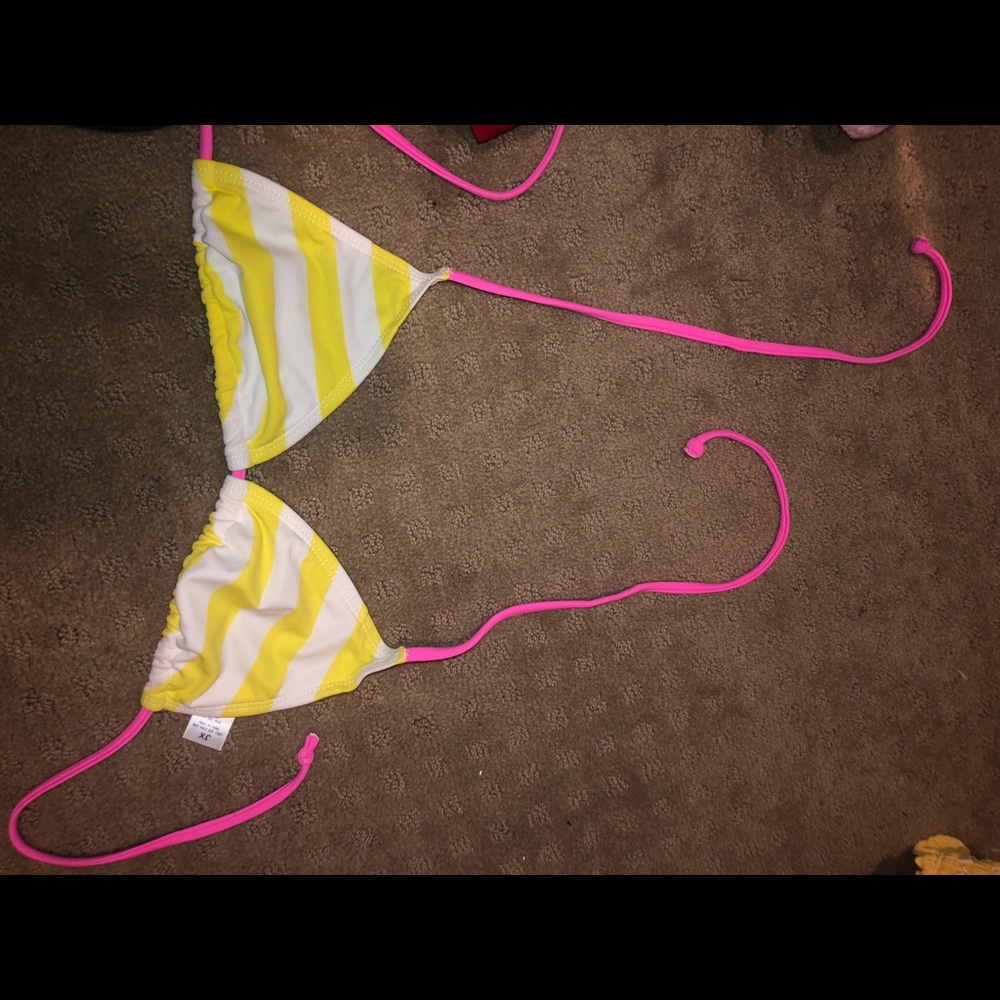 Striped swimsuit top